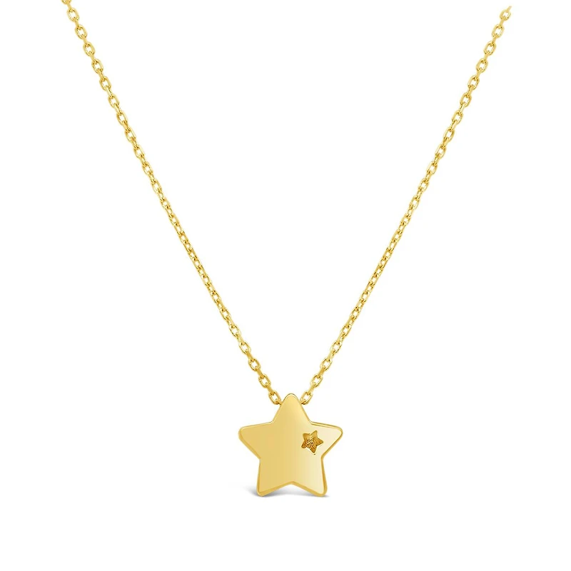 14K Yellow Gold 18" Star Pendant