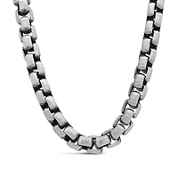 Sterling Silver 22" 6.5mm Venetian Link Chain with Gunmetal Finish