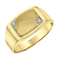 10K Yellow Gold 0.016CTW Canadian Diamond Signet Ring