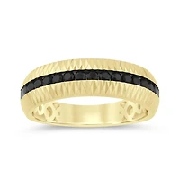 10K Yellow Gold 0.50CTW Men's Black Diamond Ring