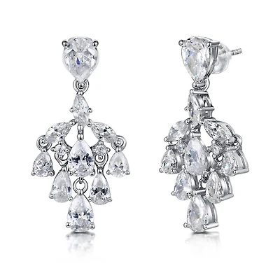 Sterling Silver Cubic Zirconia Drop Earrings