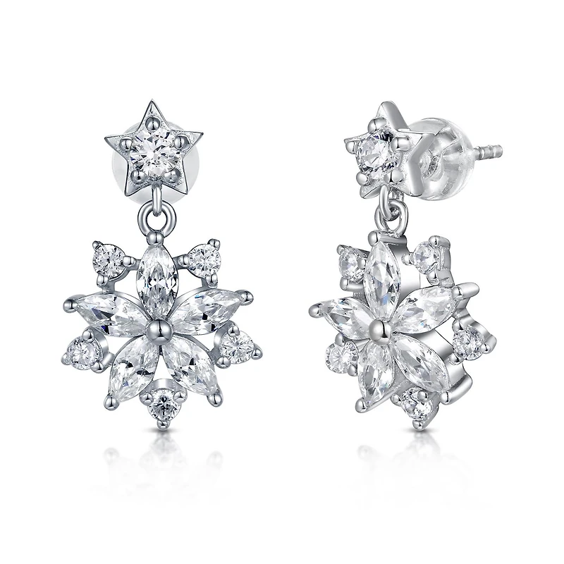 Sterling Silver Cubic Zirconia Drop Earrings