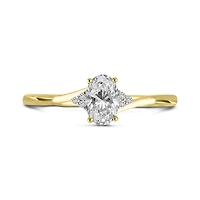 10K Yellow Gold White Topaz & Diamond Ring