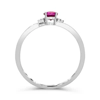 10K White Gold Ruby & Diamond Ring