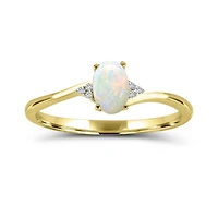 10K Yellow Gold Opal & Diamond Ring