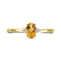 10K Yellow Gold Citrine & Diamond Ring