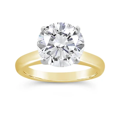 New Brilliance Lab Grown 5.00CT Diamond Solitaire Ring in 14K Yellow Gold