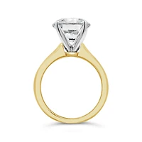 New Brilliance Lab Grown 5.00CT Diamond Solitaire Ring in 14K Yellow Gold