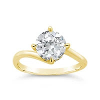 New Brilliance Lab Grown 2.05CTW Diamond Solitaire Offset Ring 14K Yellow Gold