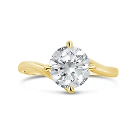 New Brilliance Lab Grown 2.05CTW Diamond Solitaire Offset Ring 14K Yellow Gold