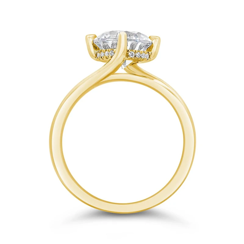 New Brilliance Lab Grown 2.05CTW Diamond Solitaire Offset Ring 14K Yellow Gold
