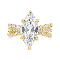Jenny Packham Lab Grown 4.73CTW Marquise Diamond Bridal Ring in 18K Yellow Gold