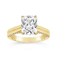 Jenny Packham 3.33CTW Radiant Lab Grown Diamond Bridal Ring in 18K Yellow Gold
