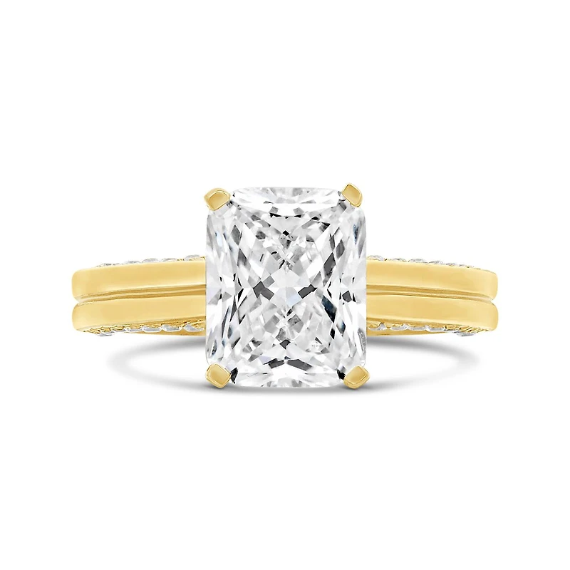 Jenny Packham 3.33CTW Radiant Lab Grown Diamond Bridal Ring in 18K Yellow Gold
