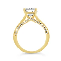 Jenny Packham 3.33CTW Radiant Lab Grown Diamond Bridal Ring in 18K Yellow Gold