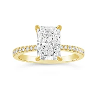 New Brilliance Lab Grown 2.75CTW Radiant Diamond Ring in 14K Yellow Gold