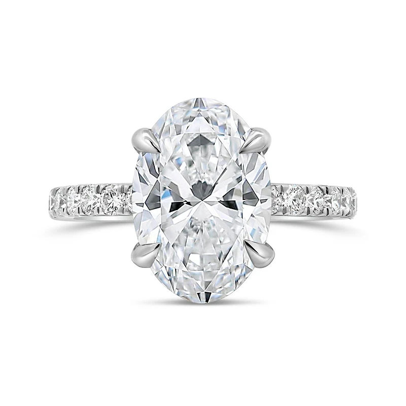 New Brilliance Lab Grown 4.50CTW Oval Diamond Bridal Ring in 14K White Gold