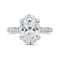 New Brilliance Lab Grown 4.50CTW Oval Diamond Bridal Ring in 14K White Gold