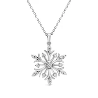 Lab Grown 0.23CTW Diamond Snowflake Pendant in Sterling Silver