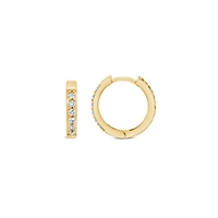 Glacier Fire Canadian 0.15CTW Diamond Hoop Earrings in 10K Yellow Gold
