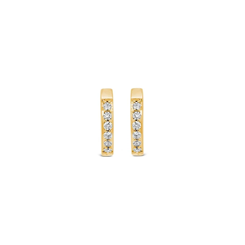 Glacier Fire Canadian 0.15CTW Diamond Hoop Earrings in 10K Yellow Gold