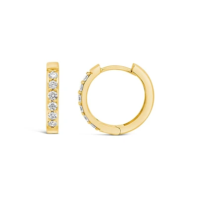 Glacier Fire Canadian 0.50CTW Diamond Hoop Earrings in 10K Yellow Gold
