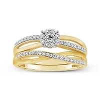 0.33CTW Diamond Bridal Set in 10K Yellow Gold