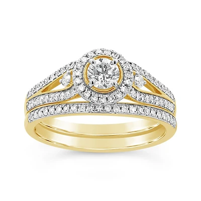 0.75CTW Diamond Bridal Set in 10K Yellow Gold