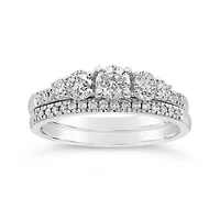 1.00Ctw Diamond Bridal Set In 10K White Gold