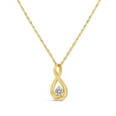 Infinite Love Lab Grown 0.12CT Diamond Pendant in 10K Yellow Gold