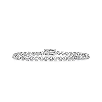 New Brilliance Lab Grown 5.00CTW Diamond Tennis Bracelet in 10K White Gold