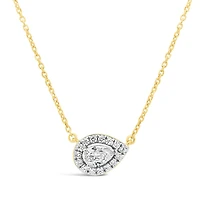 New Brilliance Lab Grown 0.45CTW Pear Diamond Necklace in 10K Yellow Gold