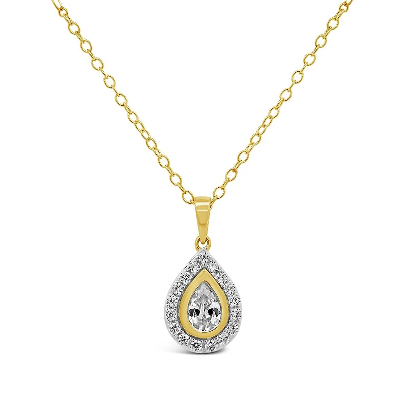 New Brilliance Lab Grown 0.45CTW Pear Shaped Diamond Pendant in 10K Yellow Gold