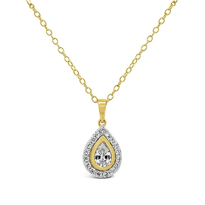 New Brilliance Lab Grown 0.45CTW Pear Shaped Diamond Pendant in 10K Yellow Gold