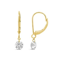 Pierced by Light Lab Grown 1.00CTW Diamond Dangle Earrings in 10K Yellow Gold