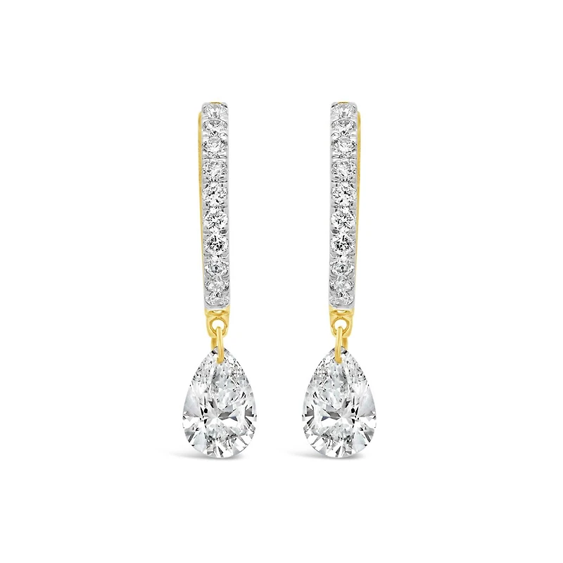 Pierced by Light Lab Grown 1.00CTW Diamond Hoop Earrings in 10K Yellow Gold