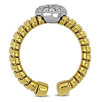 Julianna B Yellow Plated Sterling Silver Cubic Zirconia Stretch Ring