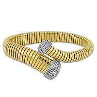 Julianna B Yellow Plated Sterling Silver Cubic Zirconia Wrap Bracelet