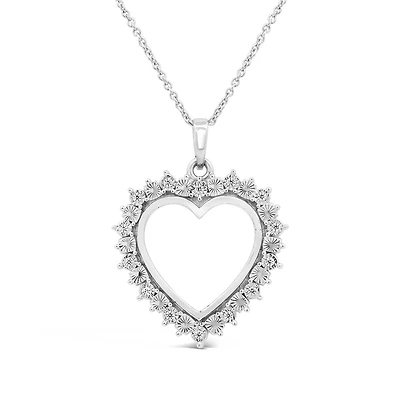 Loving Hearts Diamond Pendant in Sterling Silver