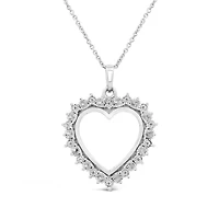 Loving Hearts Diamond Pendant in Sterling Silver