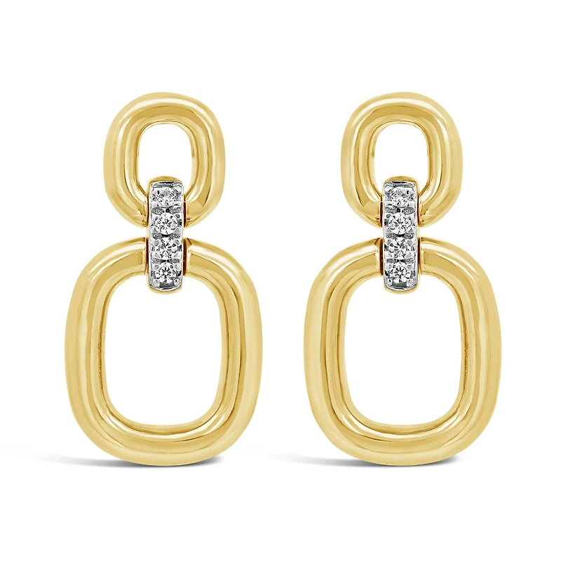 Lab Grown Diamond Geometric Earrings in 18K Yellow Gold Vermeil