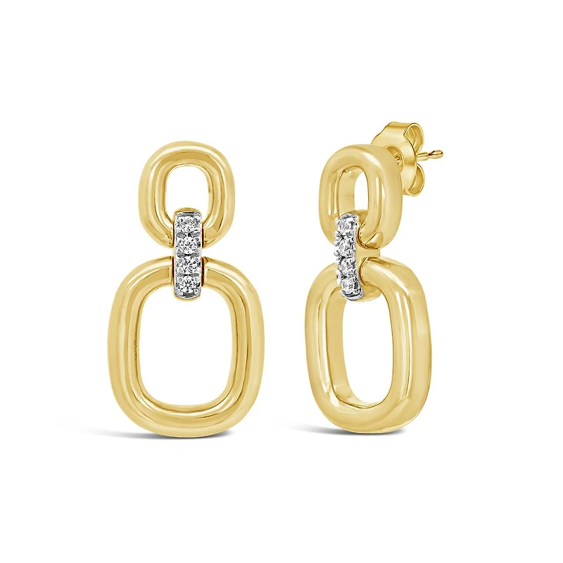Lab Grown Diamond Geometric Earrings in 18K Yellow Gold Vermeil