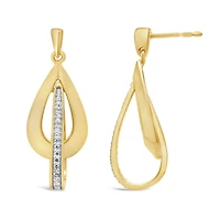 Lab Grown 0.23CTW Diamond Dangle Earrings in 18K Yellow Gold Vermeil