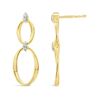 Lab Grown Diamond Drop Link Earrings in 18K Yellow Gold Vermeil