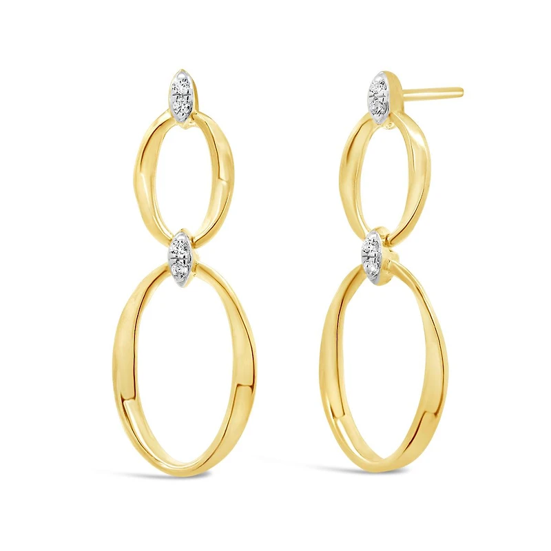 Lab Grown Diamond Drop Link Earrings in 18K Yellow Gold Vermeil