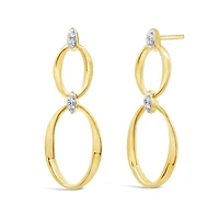 Lab Grown Diamond Drop Link Earrings in 18K Yellow Gold Vermeil