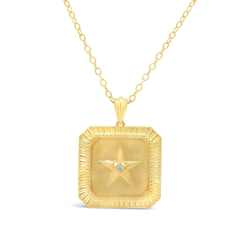 Diamond Star Pendant in 18k Yellow Gold Vermeil