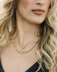 Lab Grown Diamond Circle Pendant in 18K Yellow Gold Vermeil