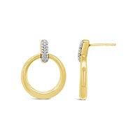 Lab Grown 0.12CTW Diamond Fashion Stud Earrings in 18K Yellow Gold Vermeil