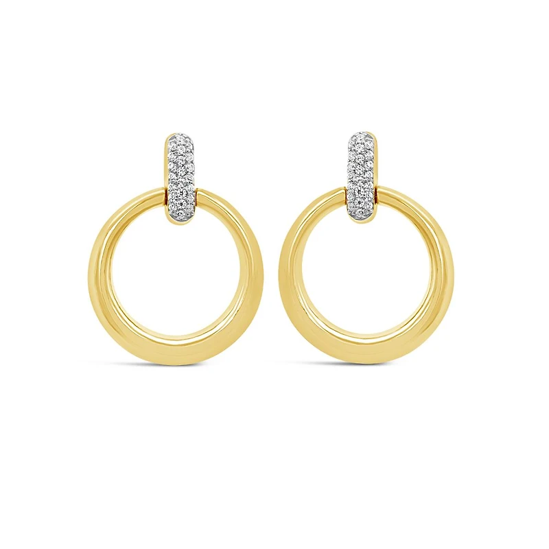 Lab Grown 0.12CTW Diamond Fashion Stud Earrings in 18K Yellow Gold Vermeil